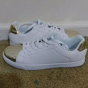 White/Gold sneakers, Size 10 women's